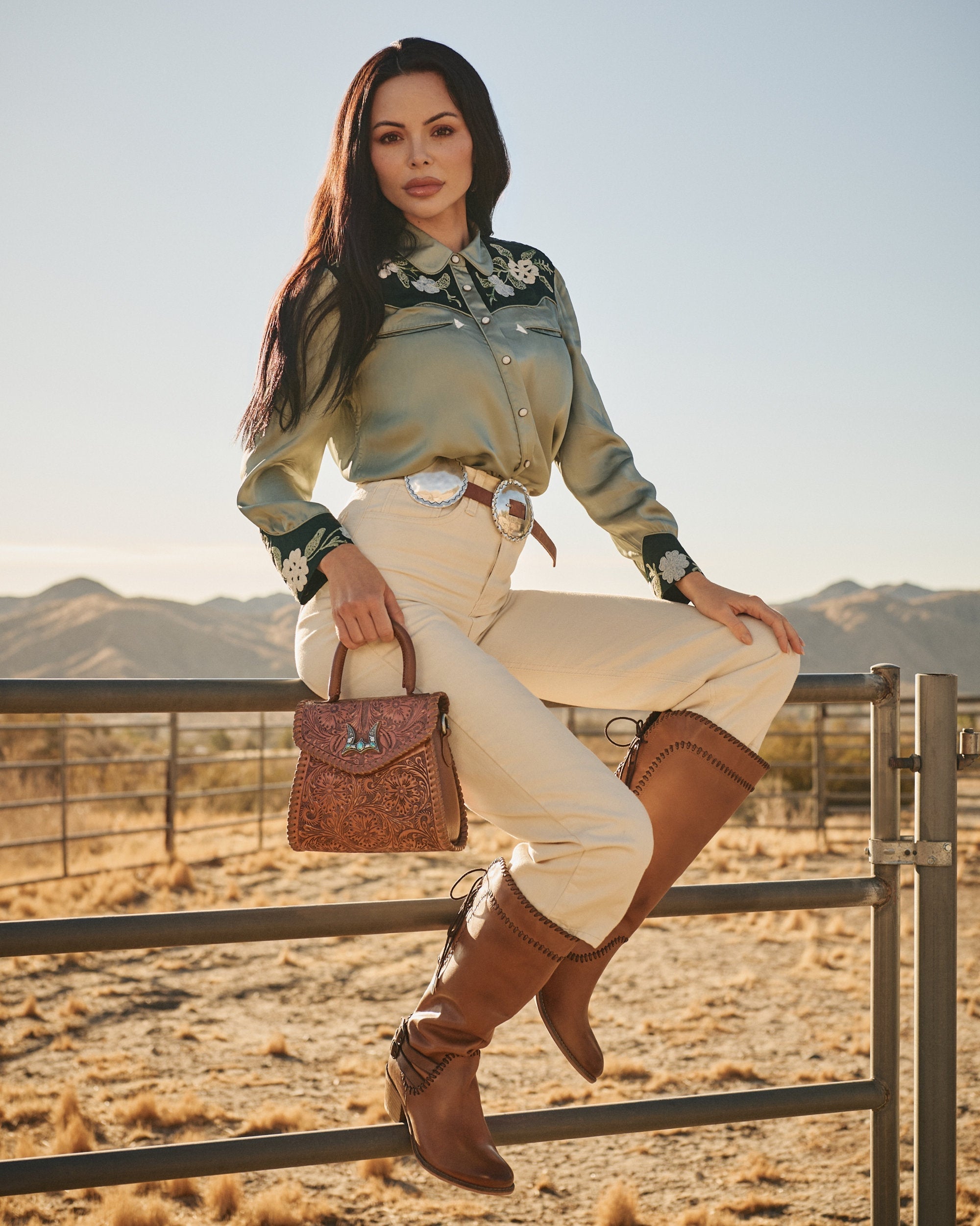 Loyal West Dusty Trail High Boot In Calfskin