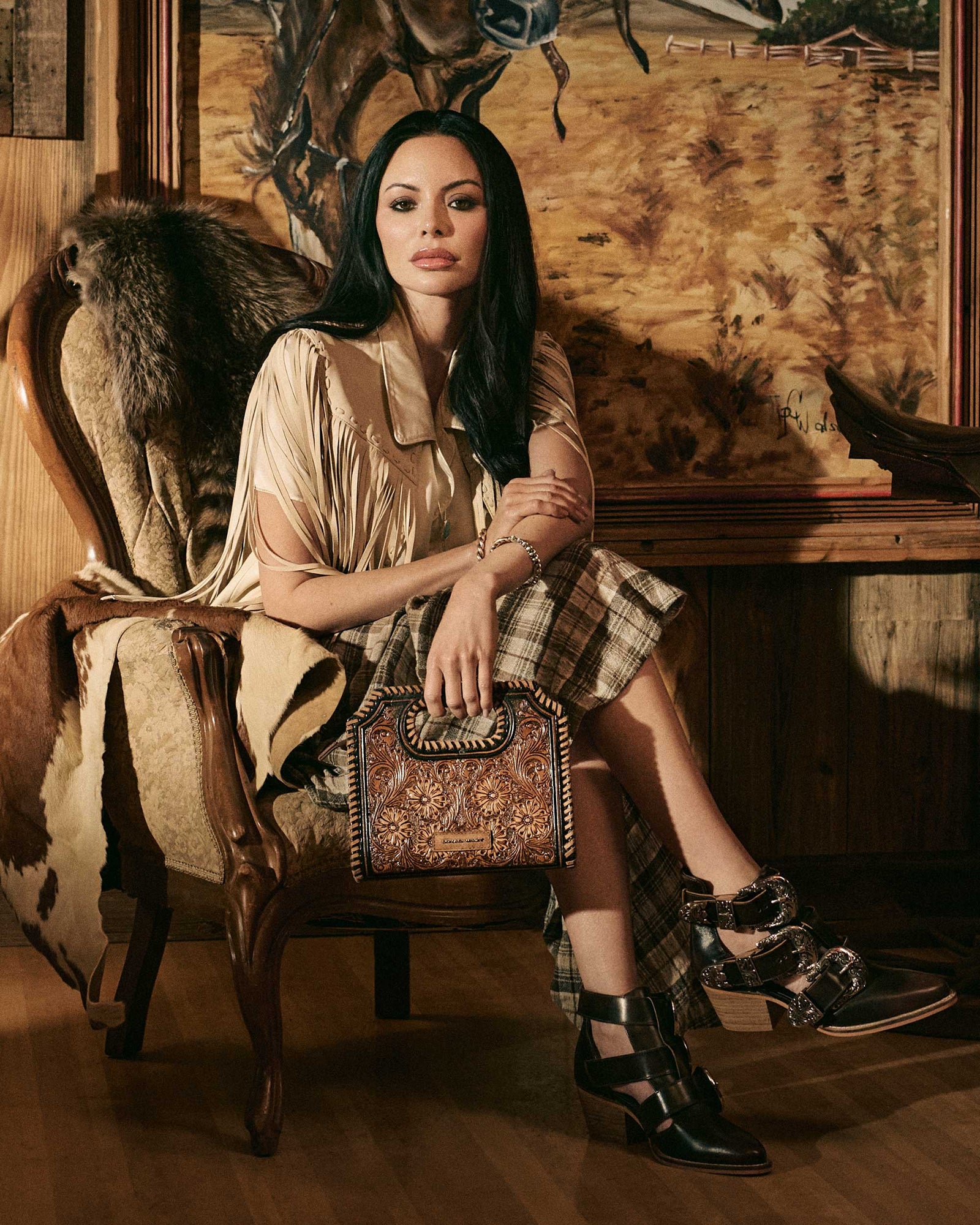 Loyal West Rodeo Ankle Bootie In Calfskin