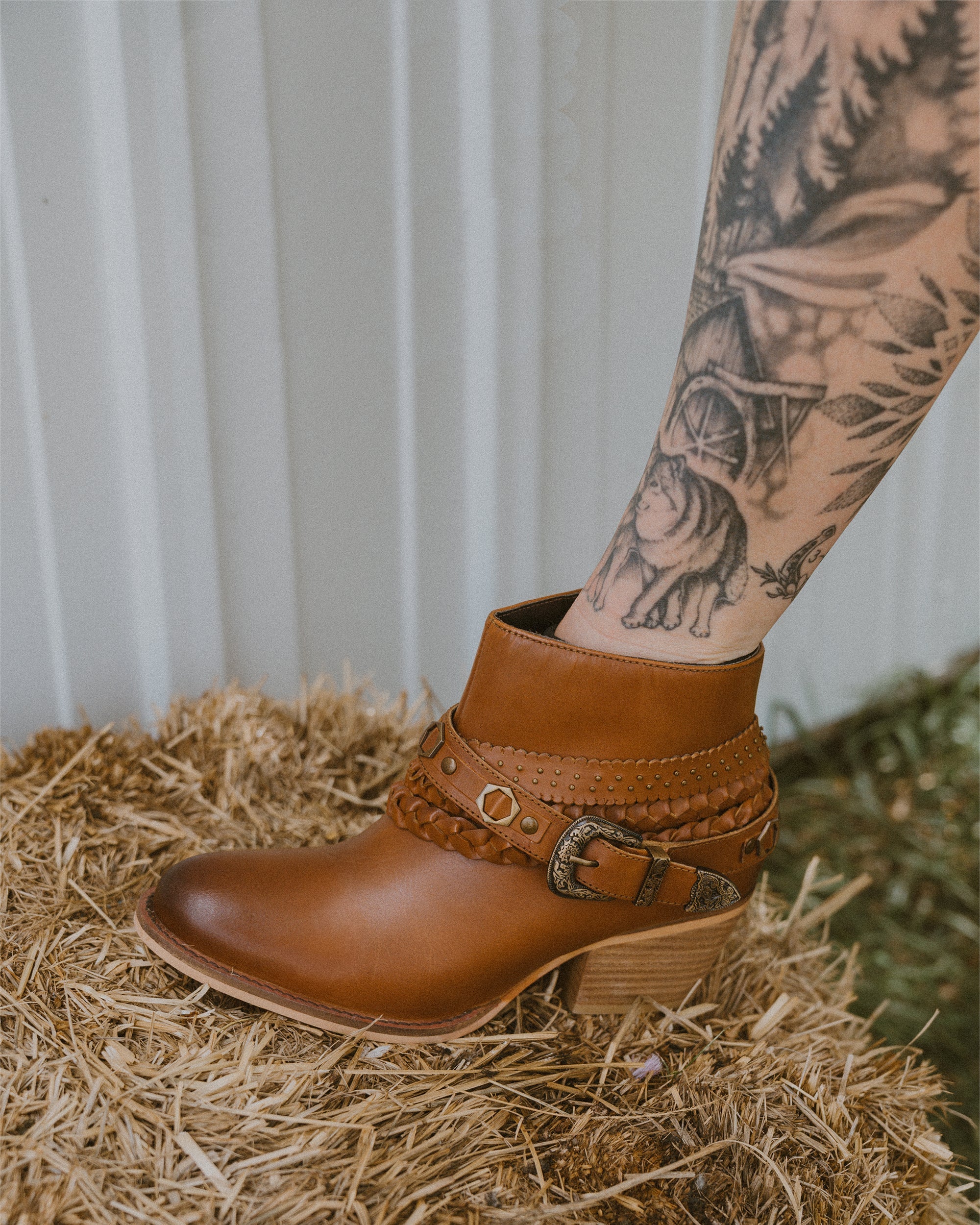 Loyal West Marlene Ankle Booties In Calfskin