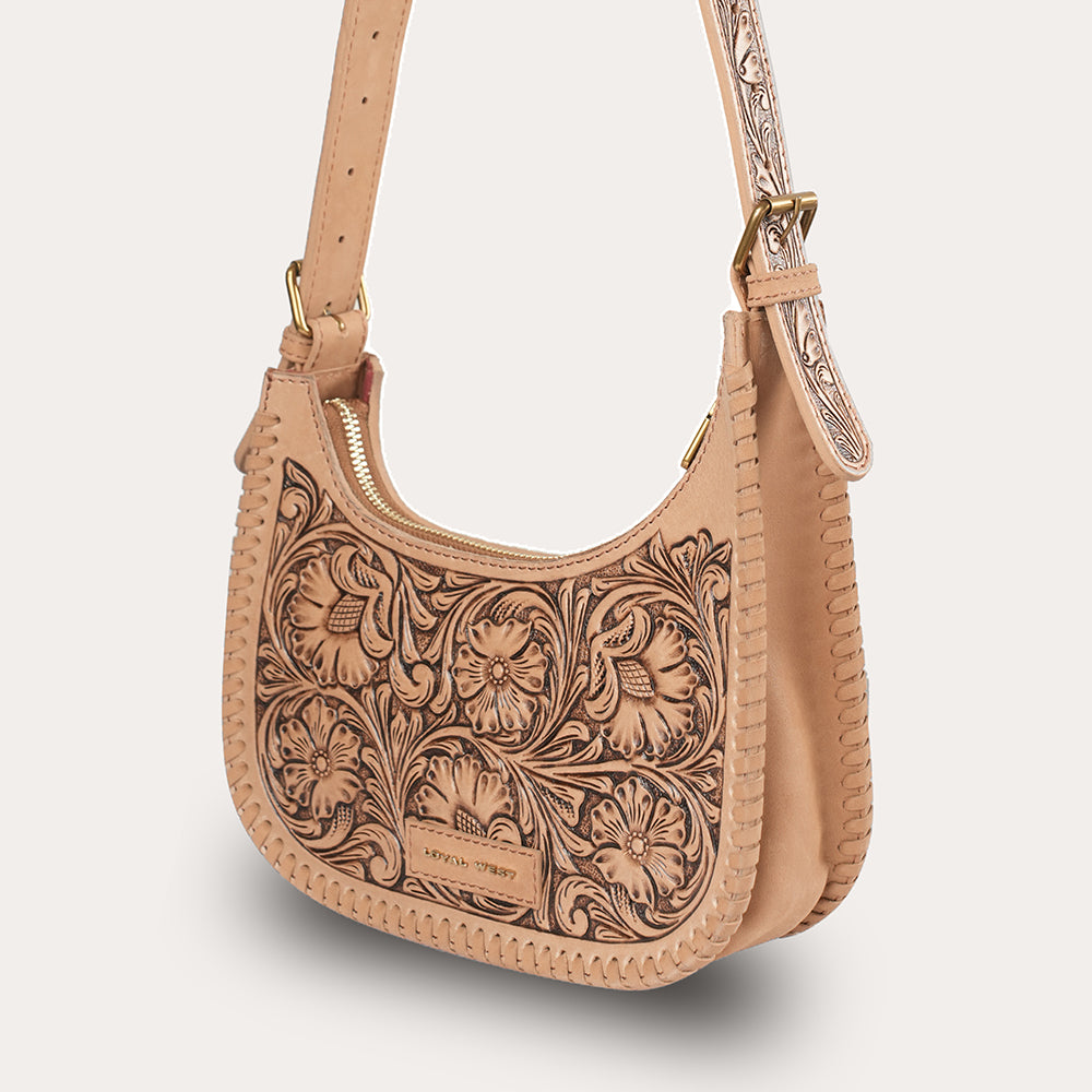 Handtooled Dannia Medium Purse - Slant Form