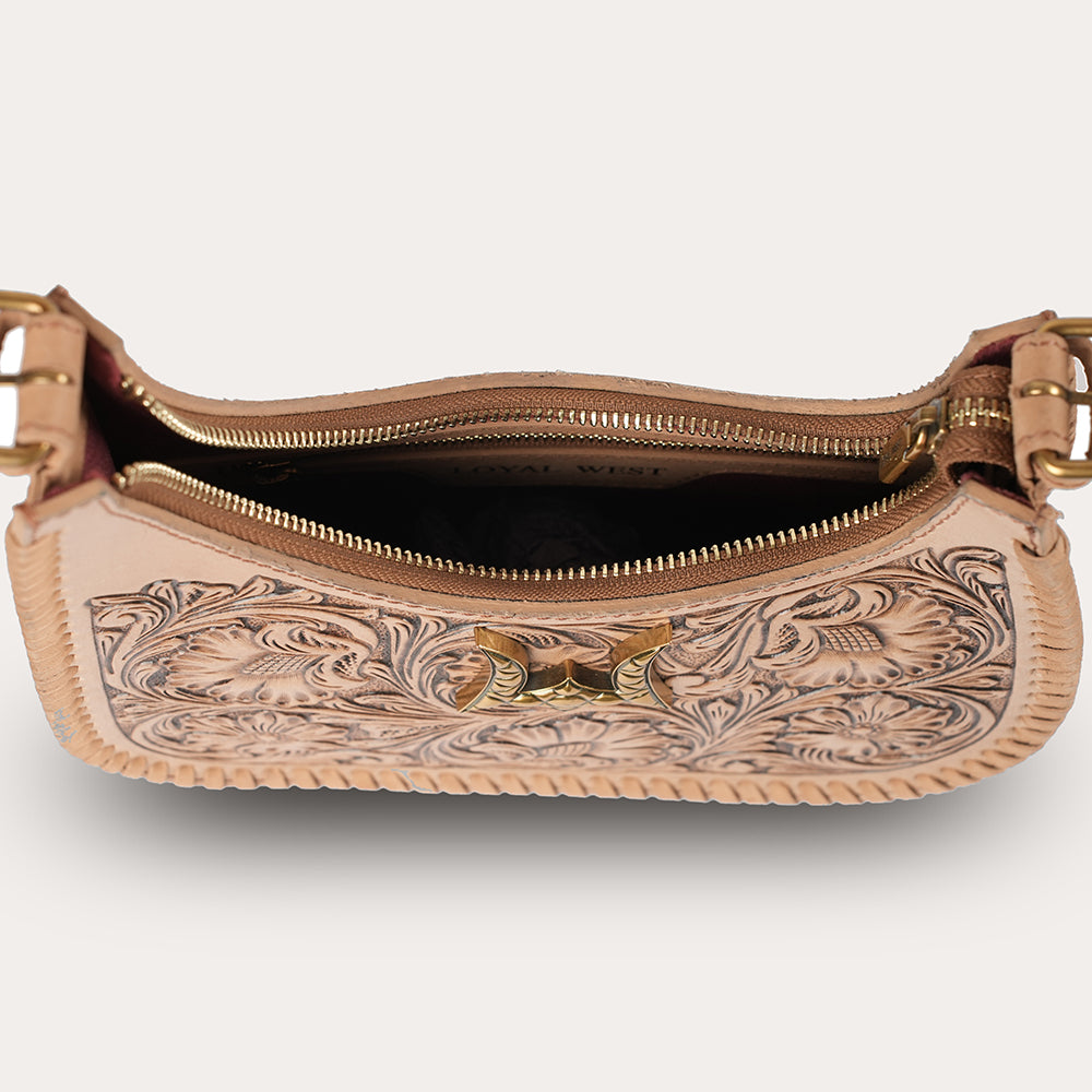 Handtooled Dannia Medium Purse - Slant Form