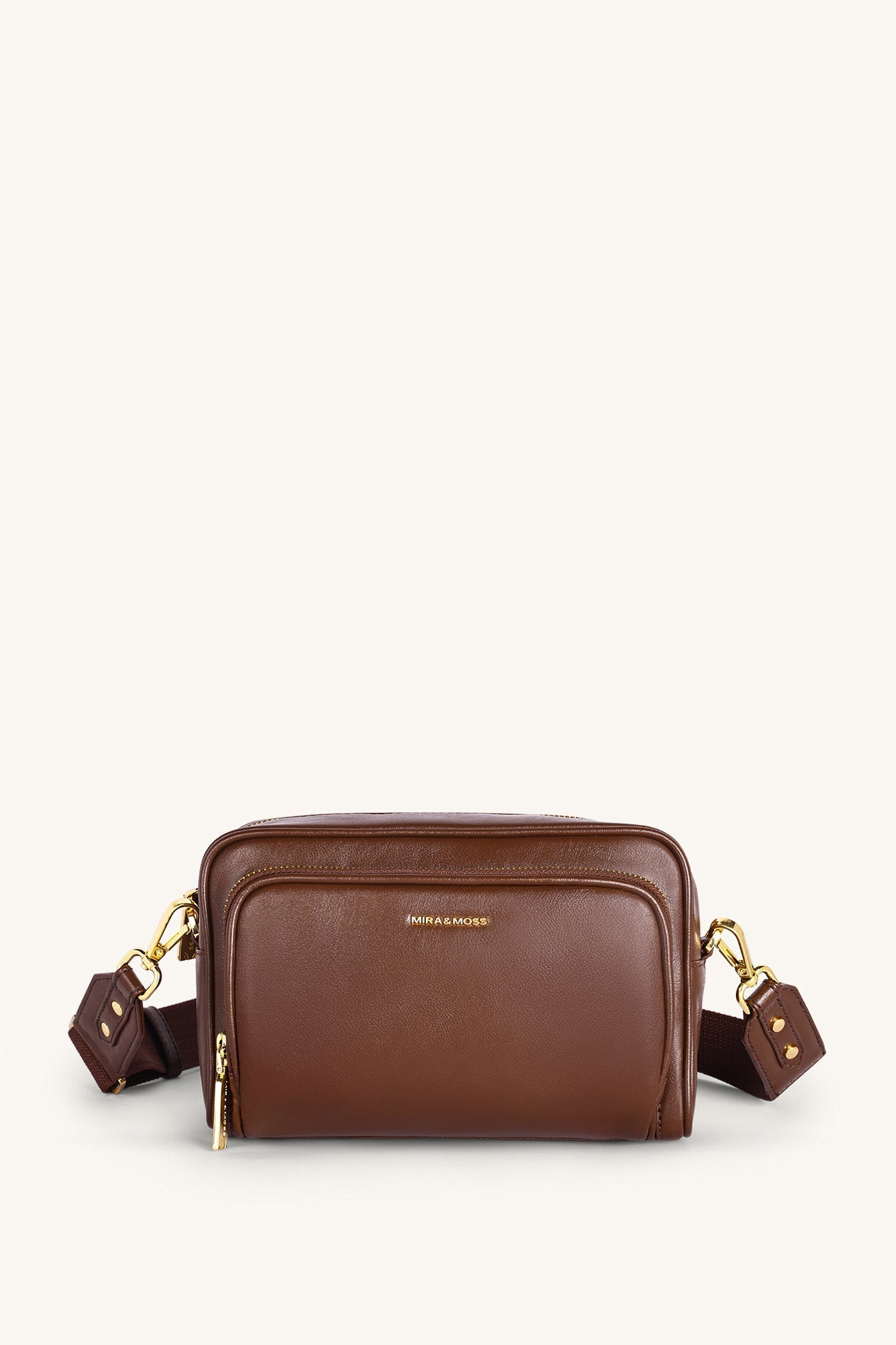 Mira & Moss Lucienne Crossbody Bag - Shiny Chocolate Brown