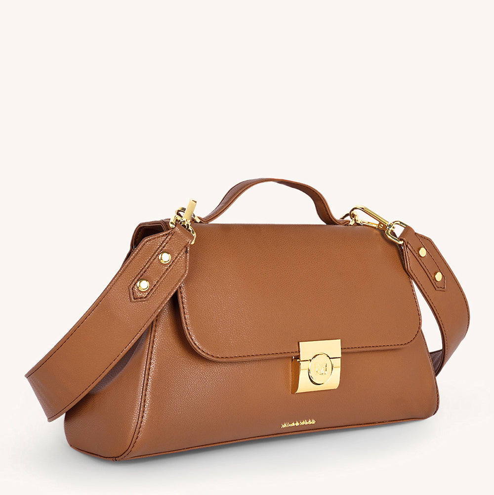 Mira & Moss Vivienne Classic Crossbody Bag - Tan