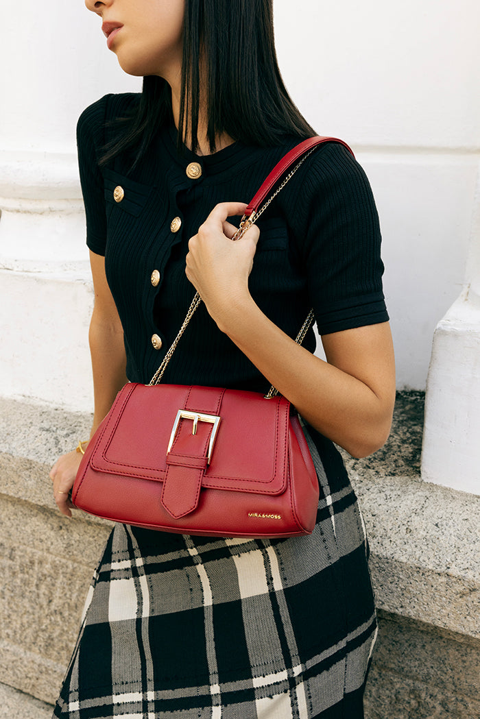Mira & Moss Adrienne Crossbody Bag - Garnet Red