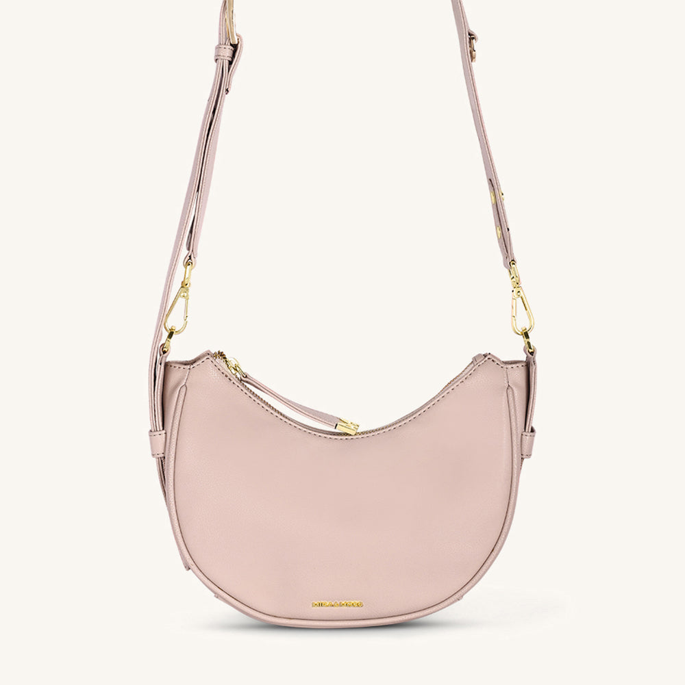 Mira & Moss Sabine Crescent Crossbody Bag - Transcendent Pink
