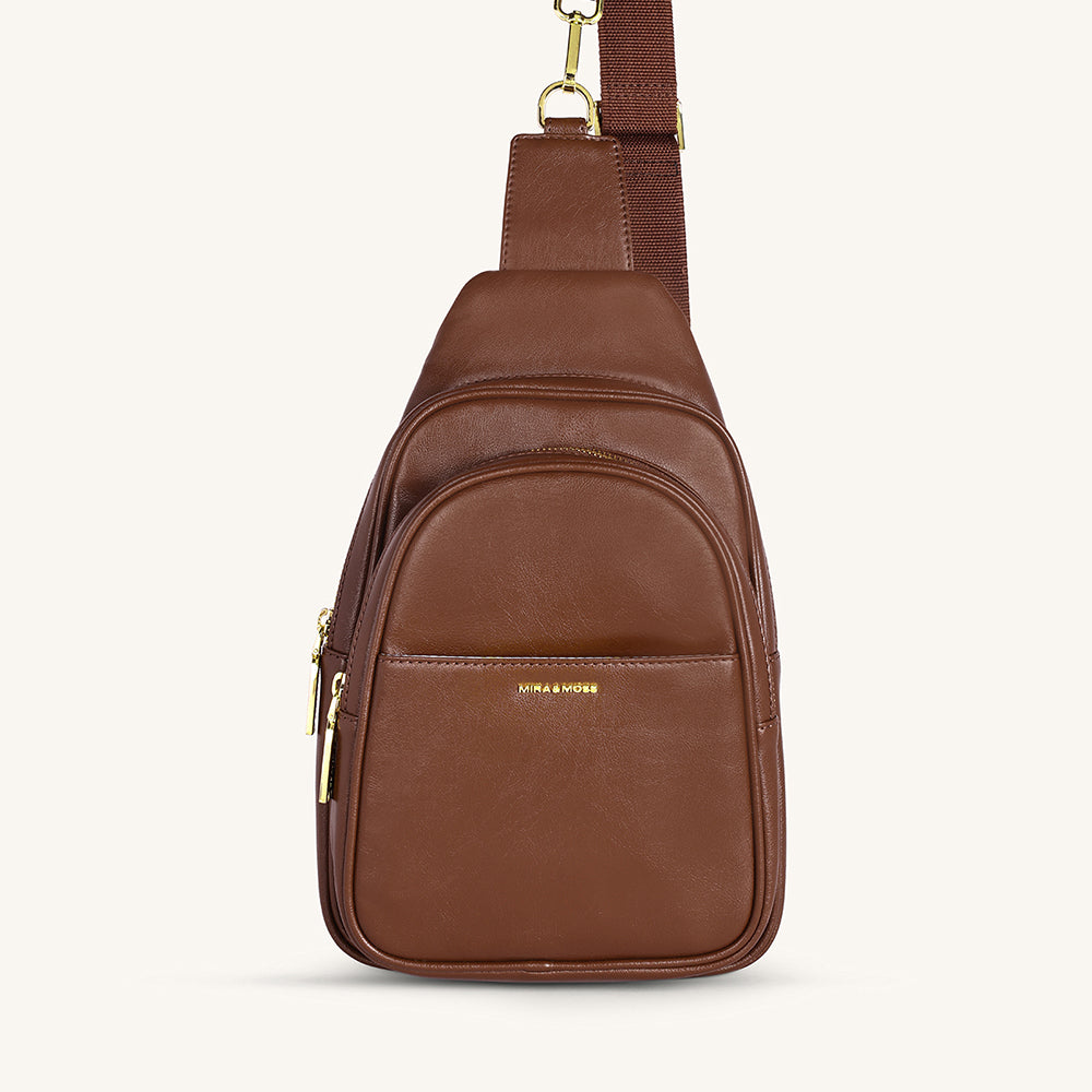 Mira & Moss Hayley Fanny Bag - Shiny Chocolate Brown