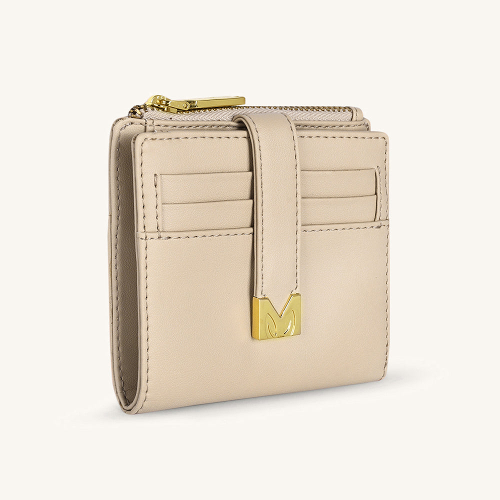 Mira & Moss Regina Compact Wallet - Light Taupe
