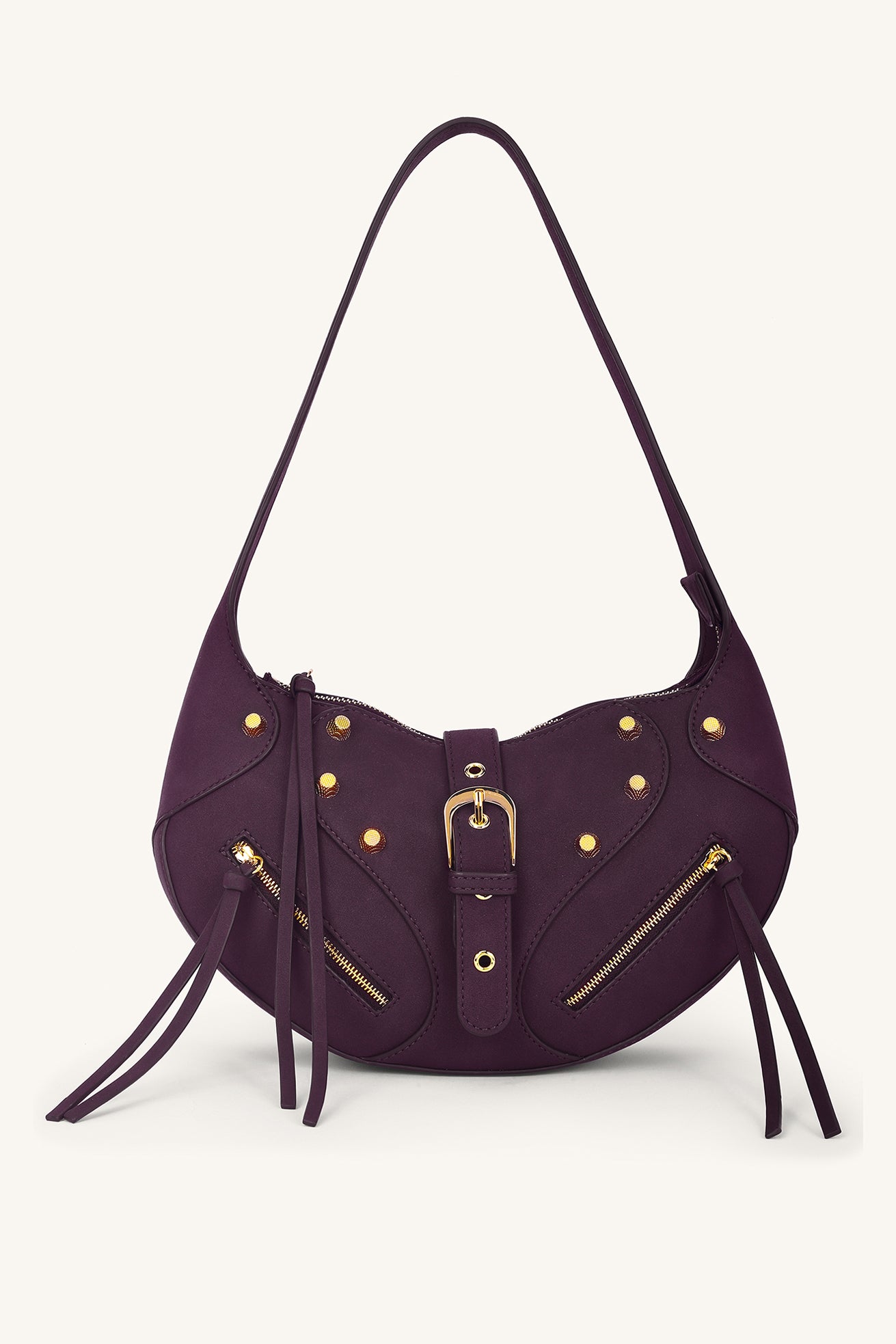 Ravenne Studded Shoulder Bag - Garnet