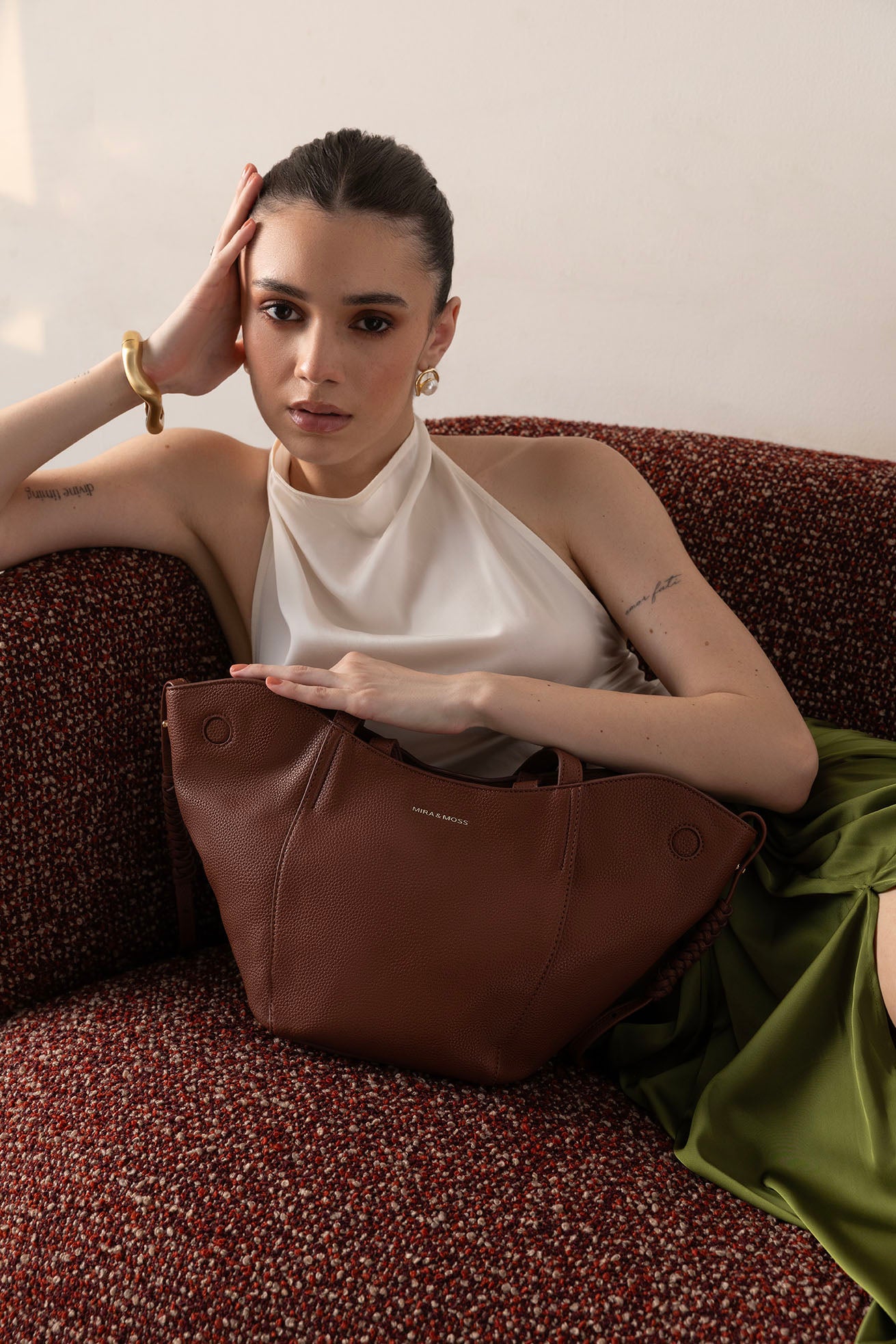 Mira & Moss Valencia Wing Tote - Chestnut