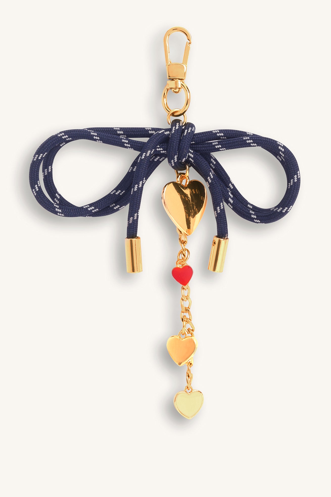 Cupid Bow Bag Charm - Navy