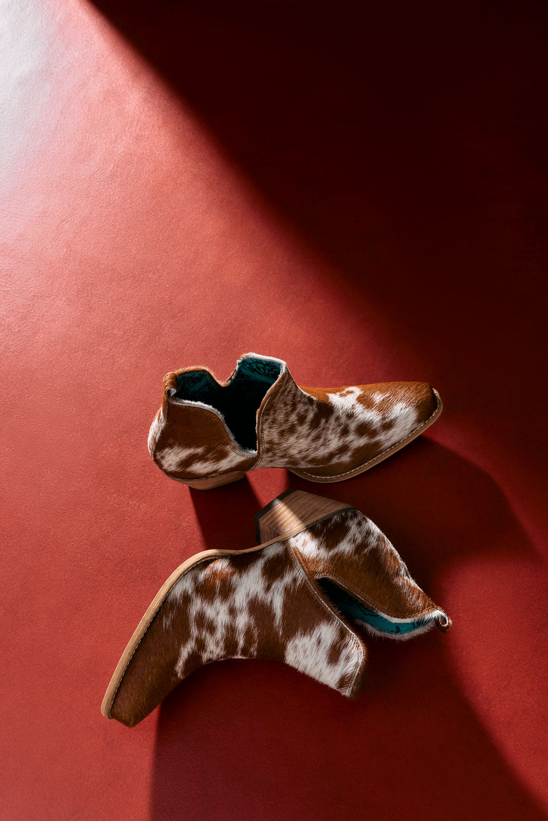 Sunset Bloom Split-Top Hair-On Hide Boots In Speckled Fawn
