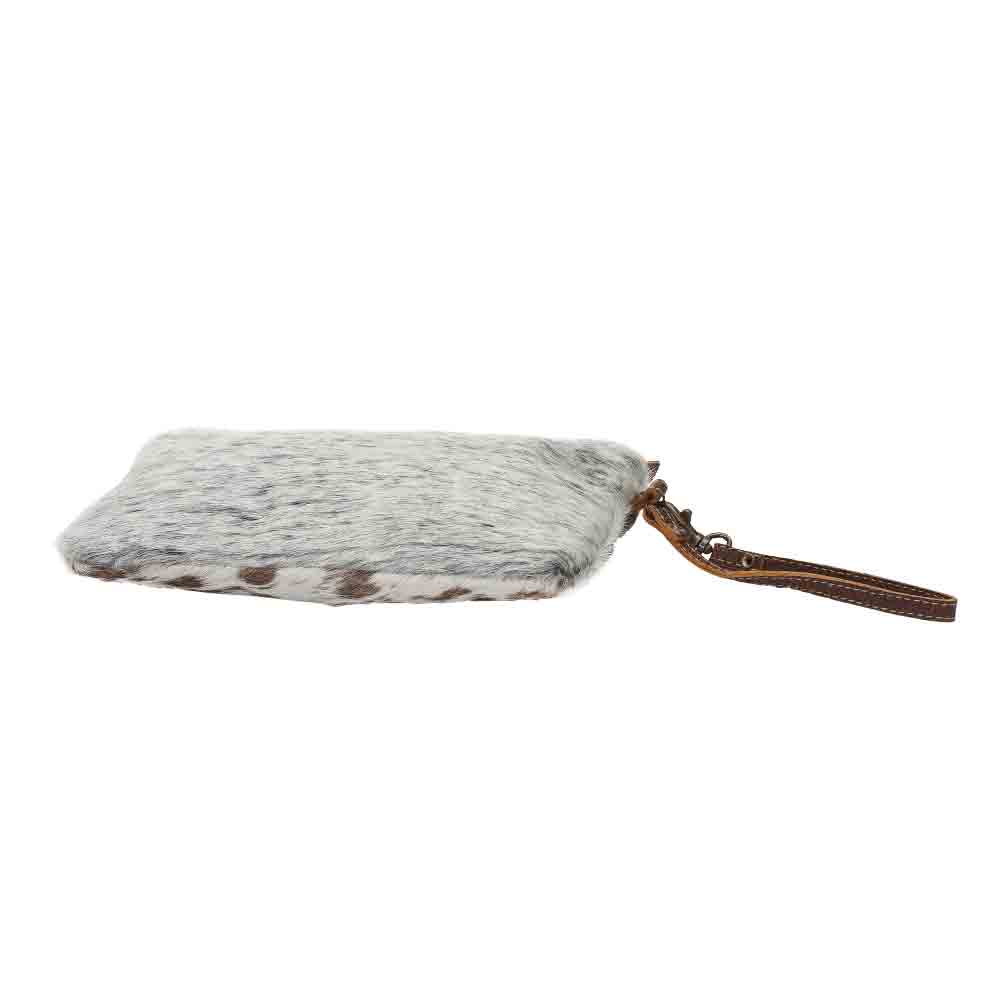 White & Brown Hairon Pouch - Myra Bags