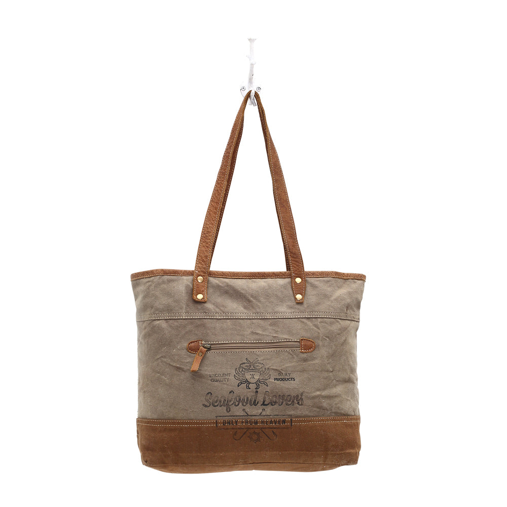 Ferris Wheel Print Canvas Tote Bag - Myra Bags