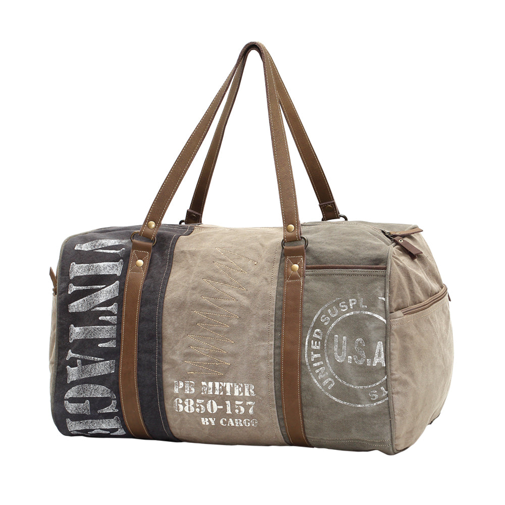 Vintage 'Usa' Print Traveller Bag - Myra Bags