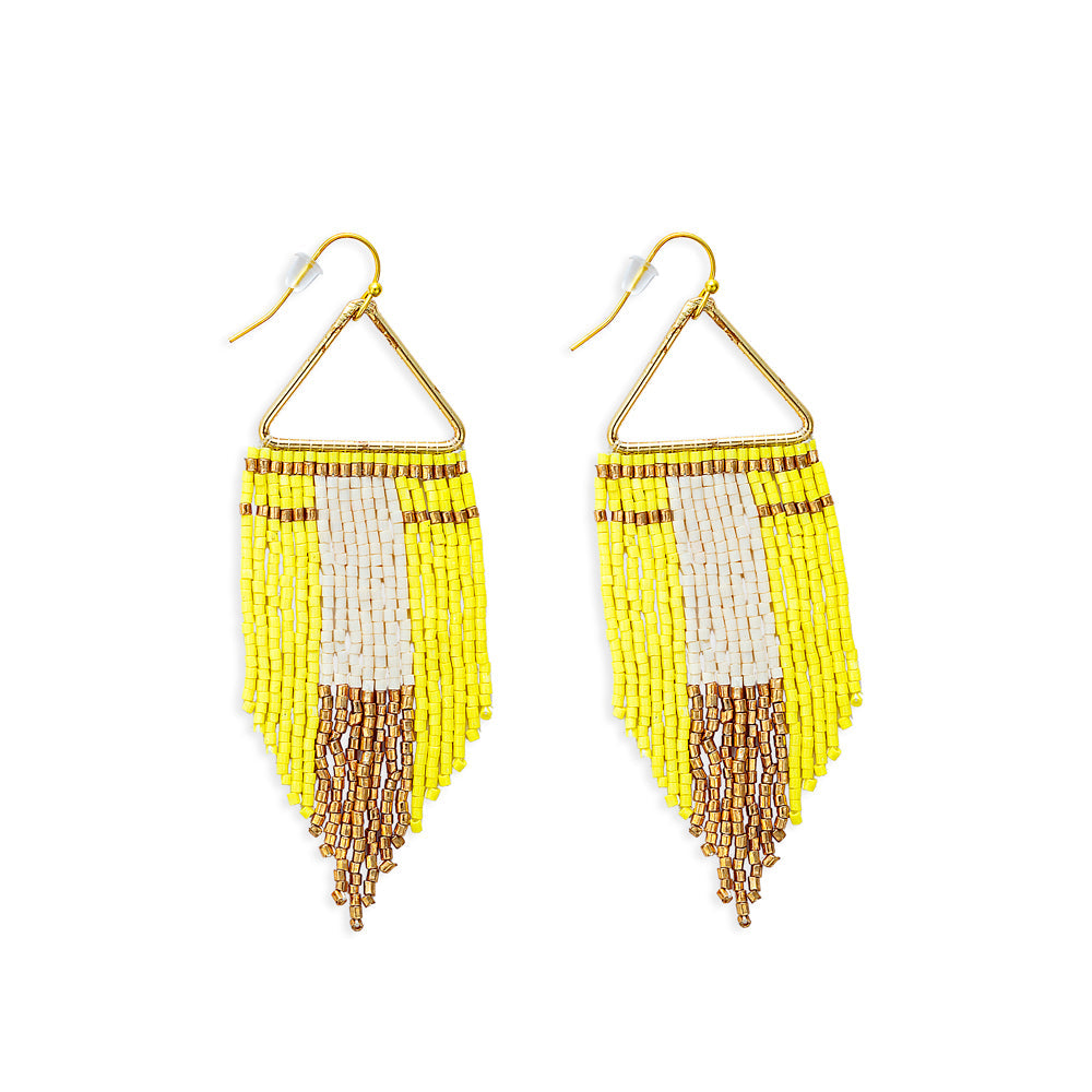 Horizon Sight Beaded Earrings In Yellow