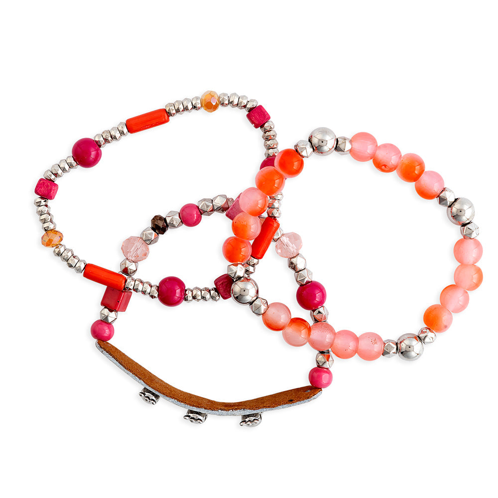 Devonnie Multi-strand Bracelet In Coral