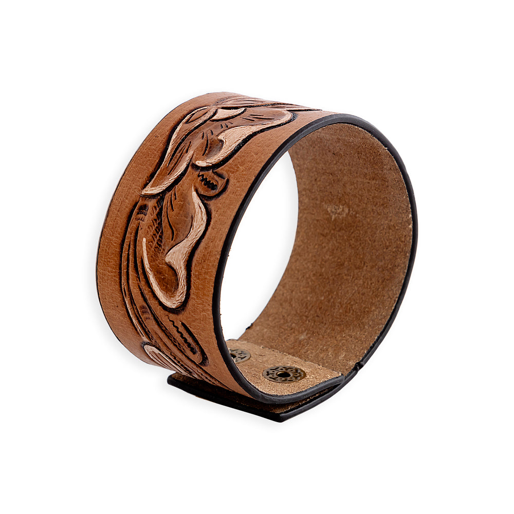 Lyric Ridge Leather Cuff Bracelet