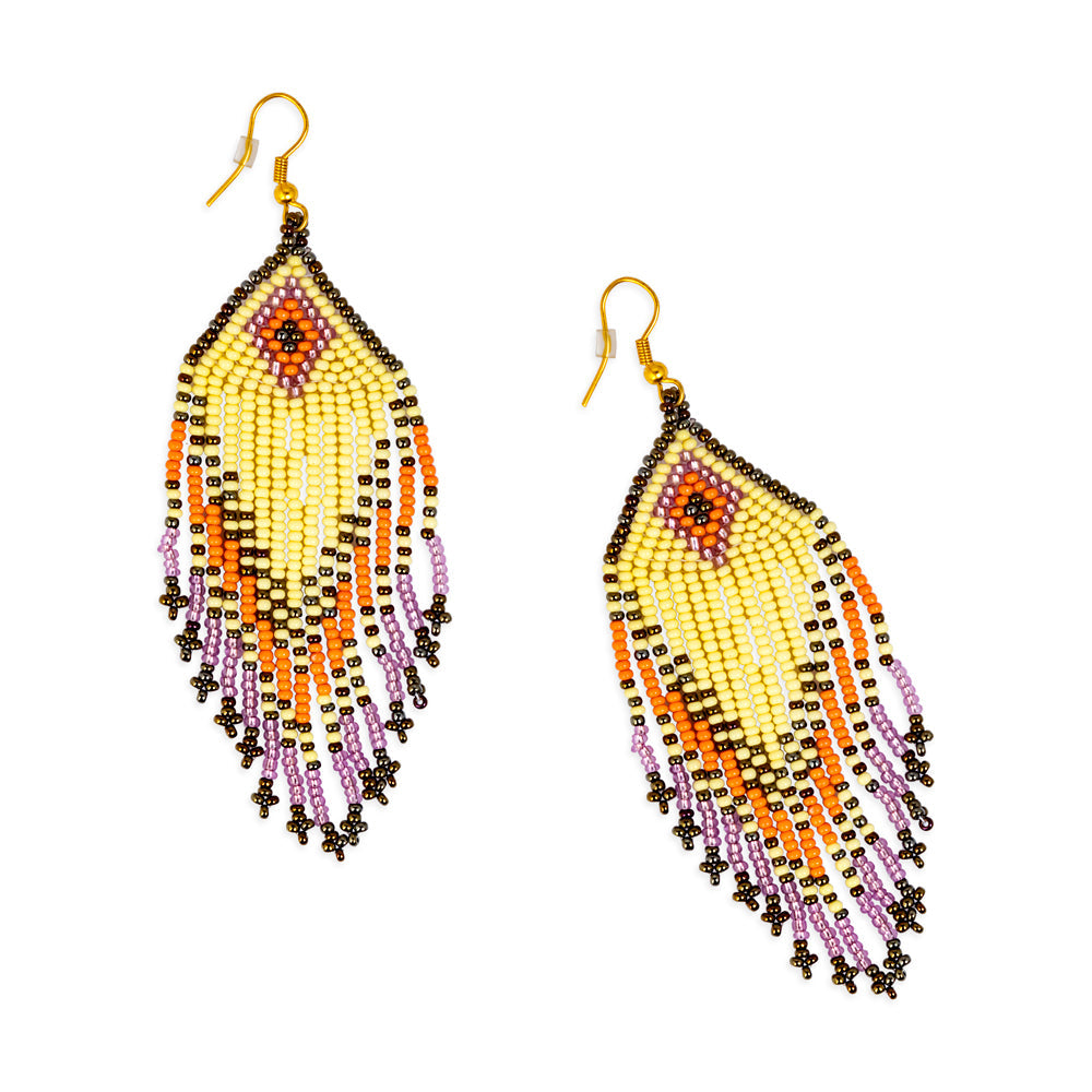 Desert Sunburst Beaded Earrings