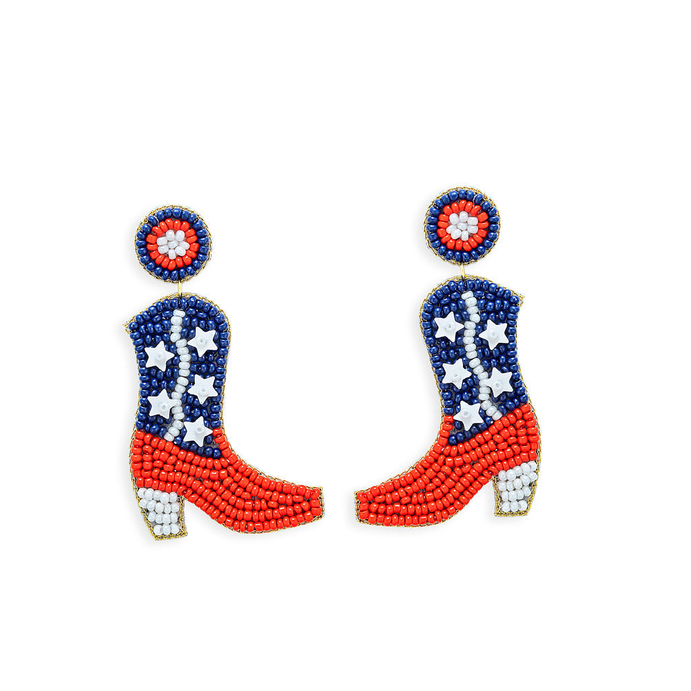 Star Boots Beaded Earrings