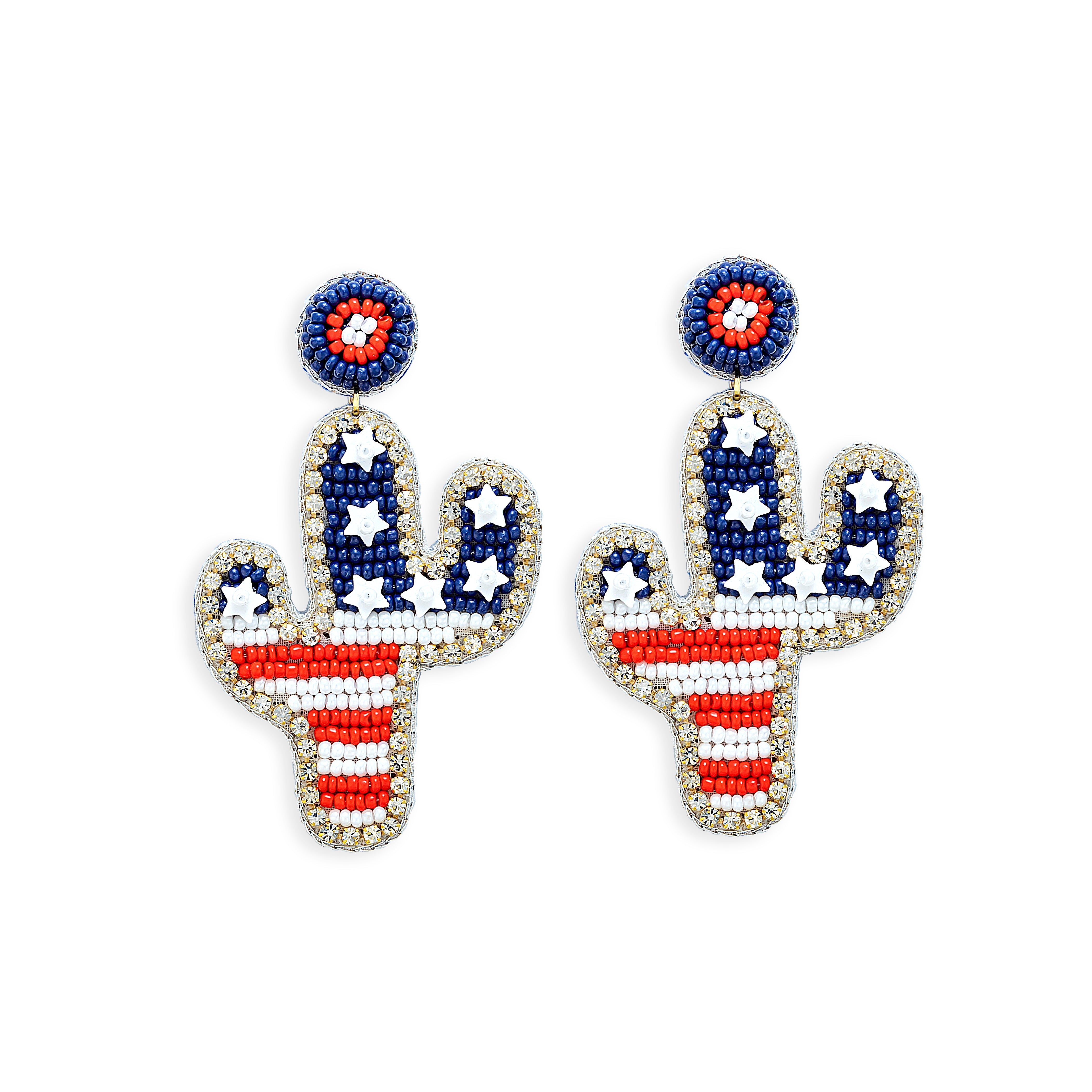 Spangled Cactus Beaded Earrings