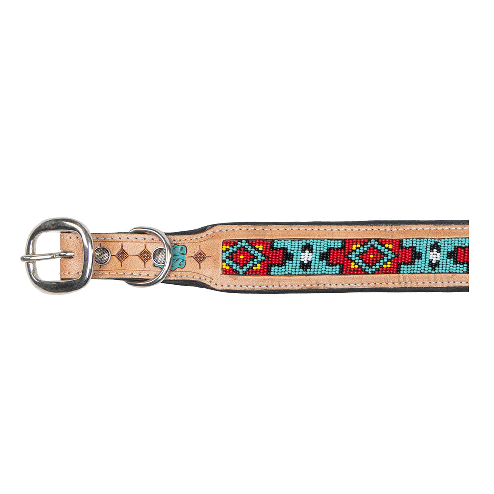 Poppy of the Plains Hand-tooled Dog Collar