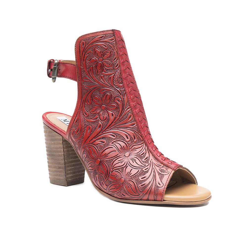 Callandra High Front Hand-tooled Sandal Shoes