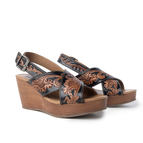 Flower Ridge Hand-Tooled Sandals