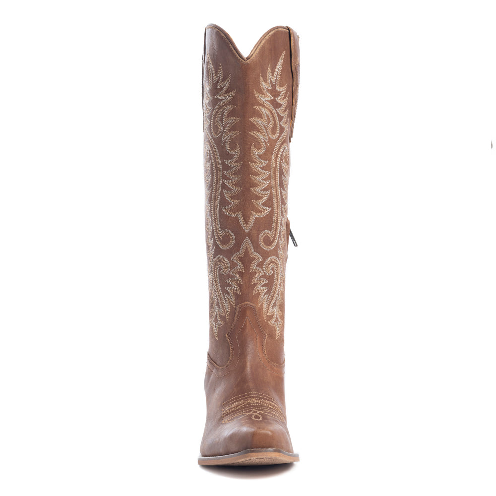 Syllvia Prairie Leather Boots in Bourbon Brown