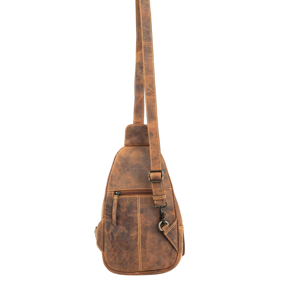 Western Fork Sling Bag in Camel