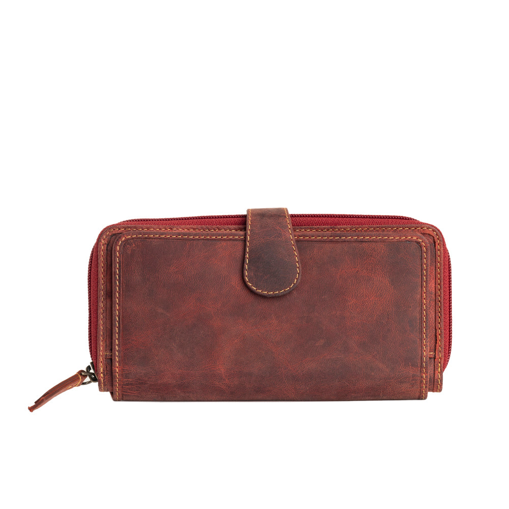 Western Fork Deluxe Wallet in Red Russet