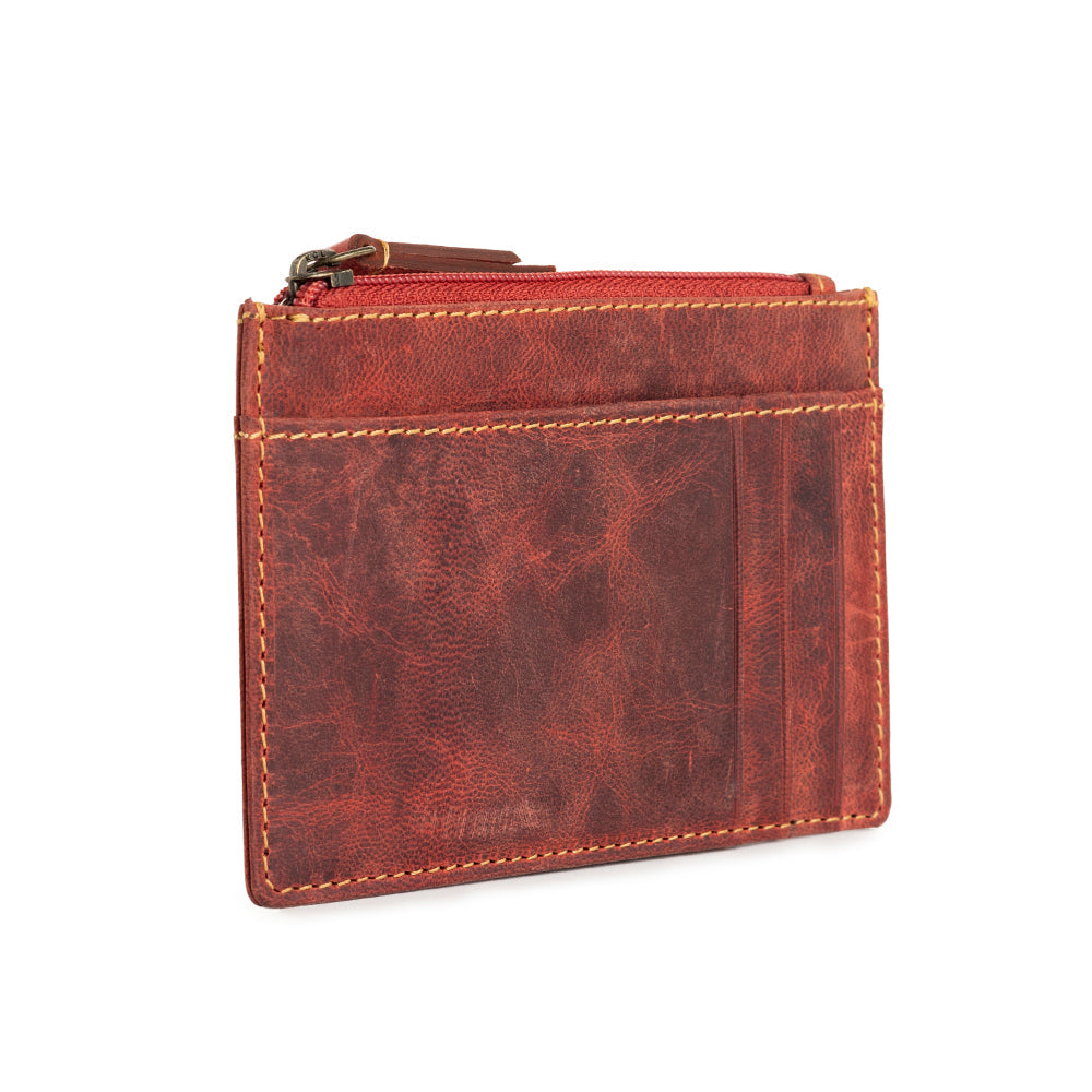 Western Fork Credit Card Holder in Red Russet