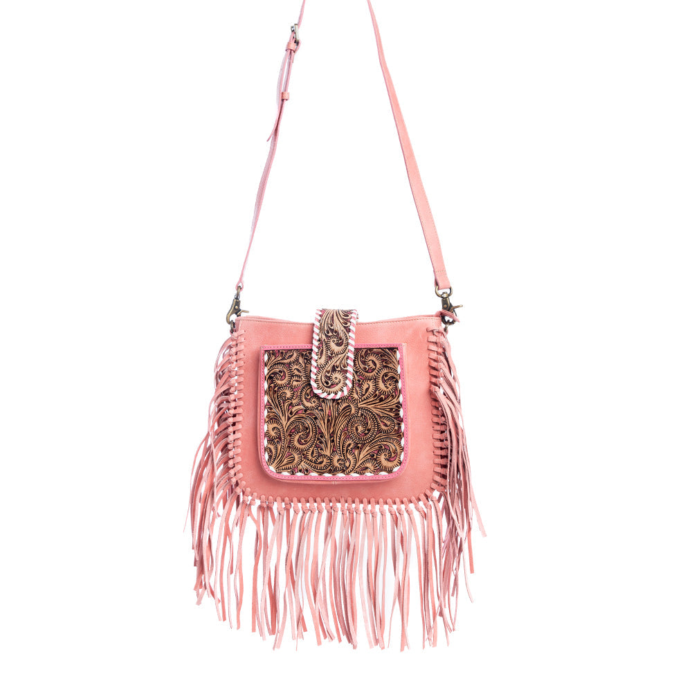 Oro Valley Hand-Tooled Bag in Pink