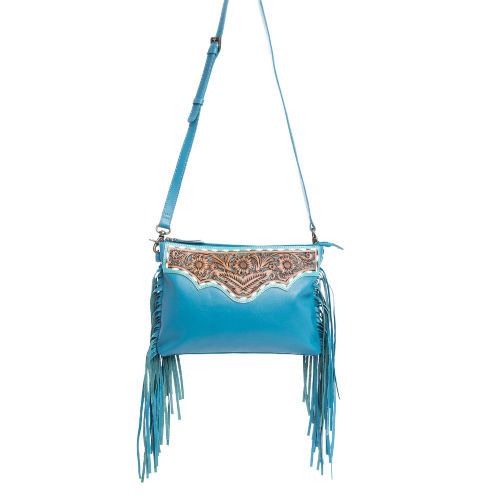 Chaparral Ridge Hand-Tooled Bag In River Blue