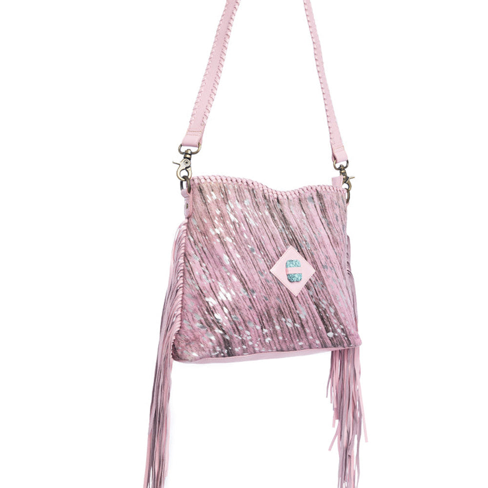 Silver Rose Trail Leather & Hairon Bag