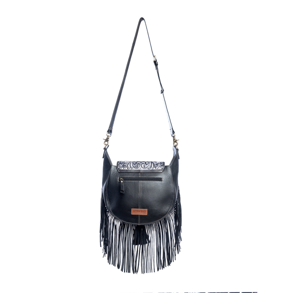 Moonwood Hand-Tooled Bag in Coal