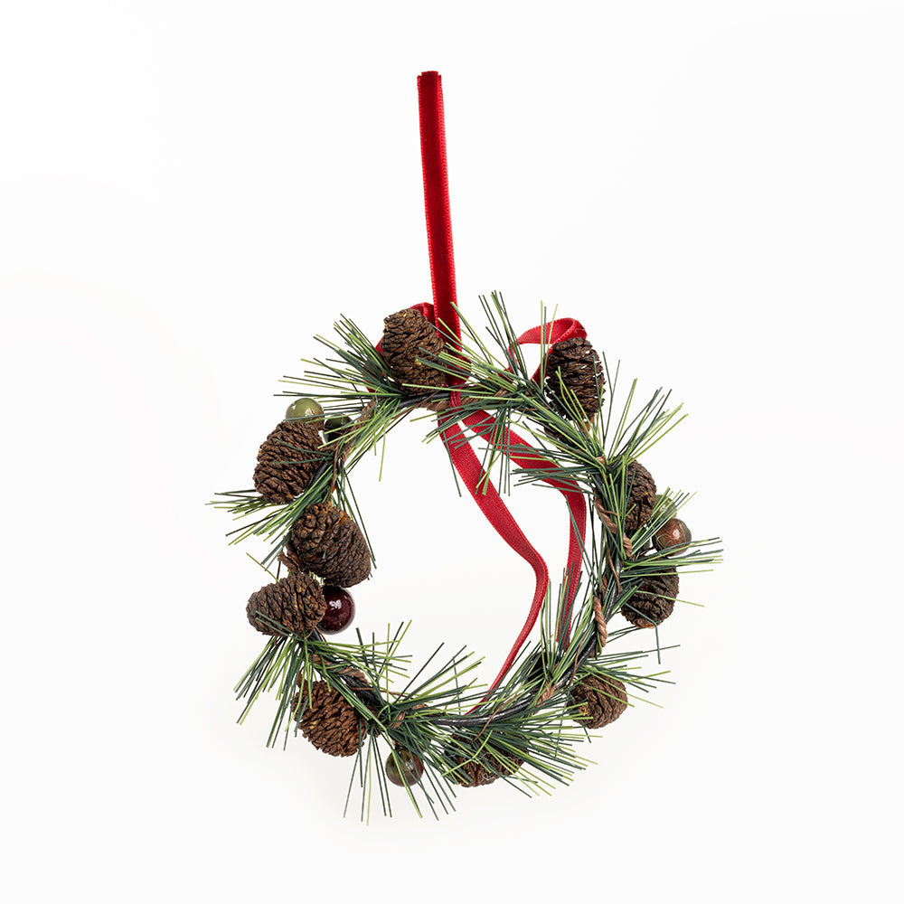 Pine Cone Berry Wreath Ornament