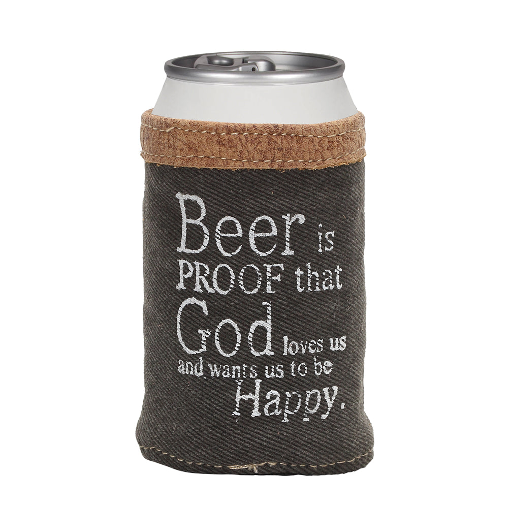 Black Denim Beer Can Holder - Myra Bags