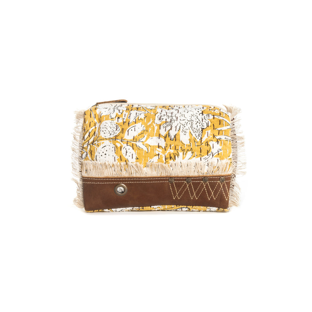 Golden Prairie Leaf Clutch Pouch