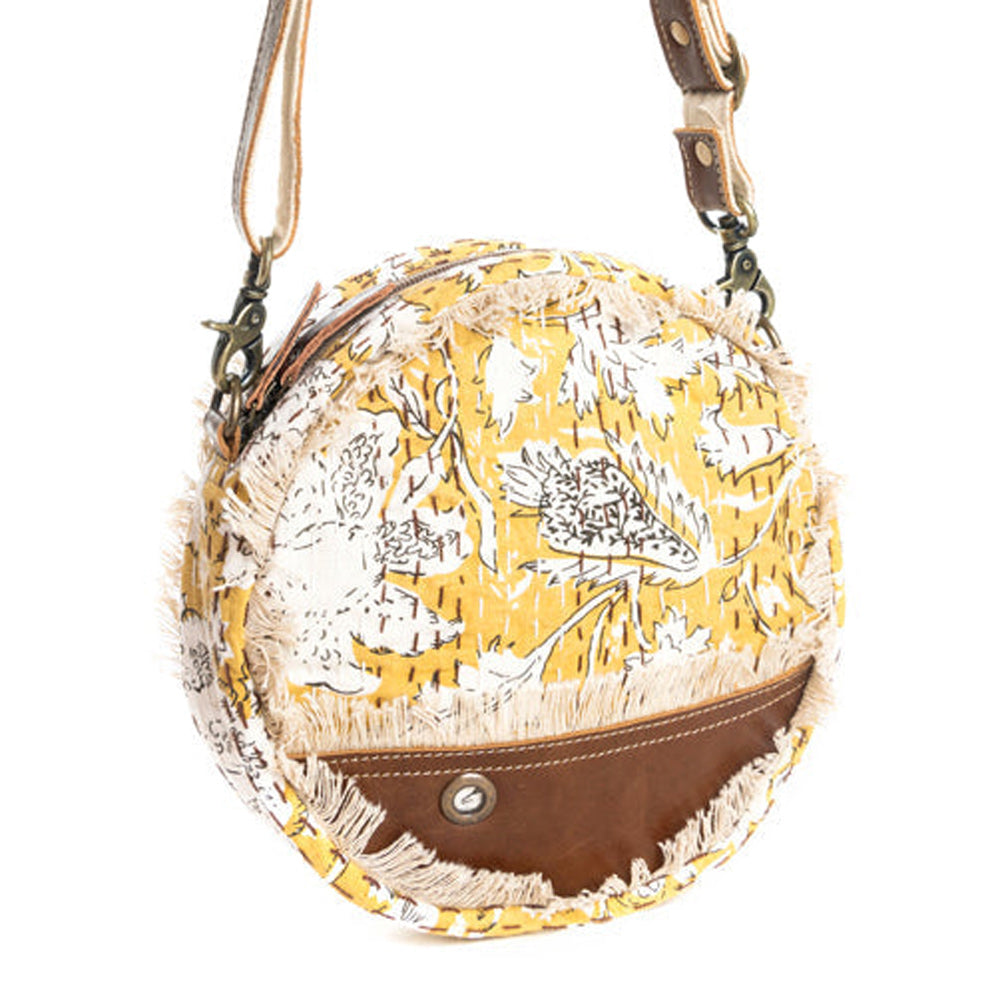 Golden Prairie Leaf Round Bag