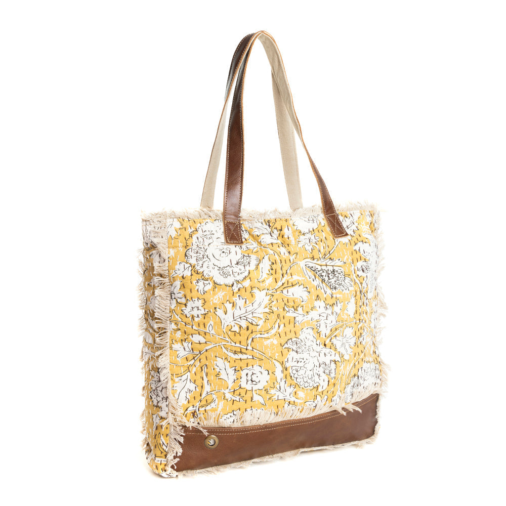 Golden Prairie Leaf Tote Bag