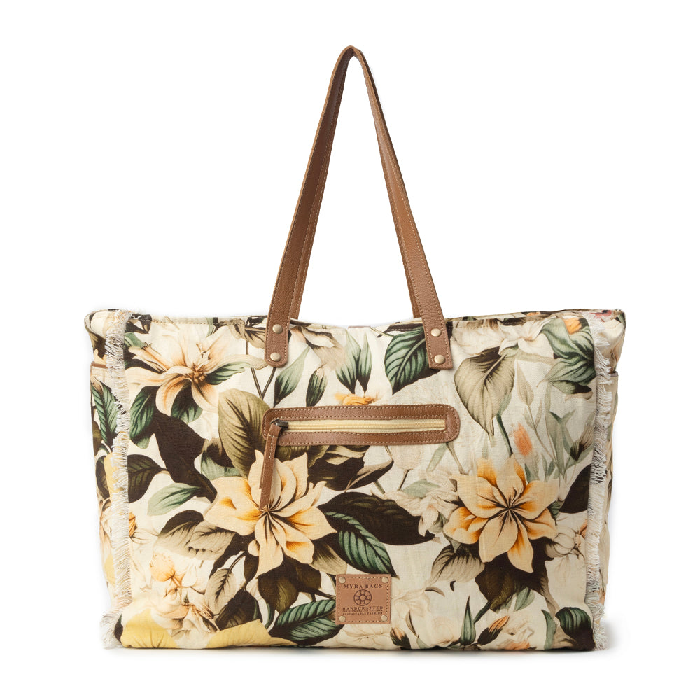 Lovely Florals Weekender Bag In Off White