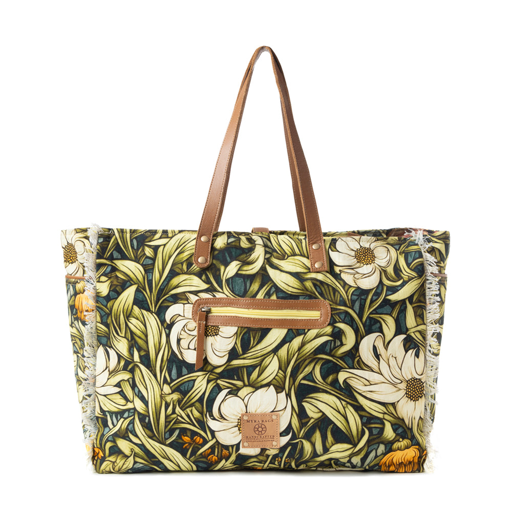 Lovely Florals Weekender Bag In Dark Green