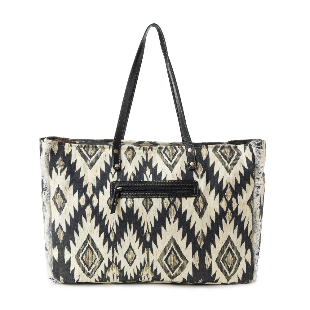 Tribal Spirit Adventure Weekender Bag In Black & White