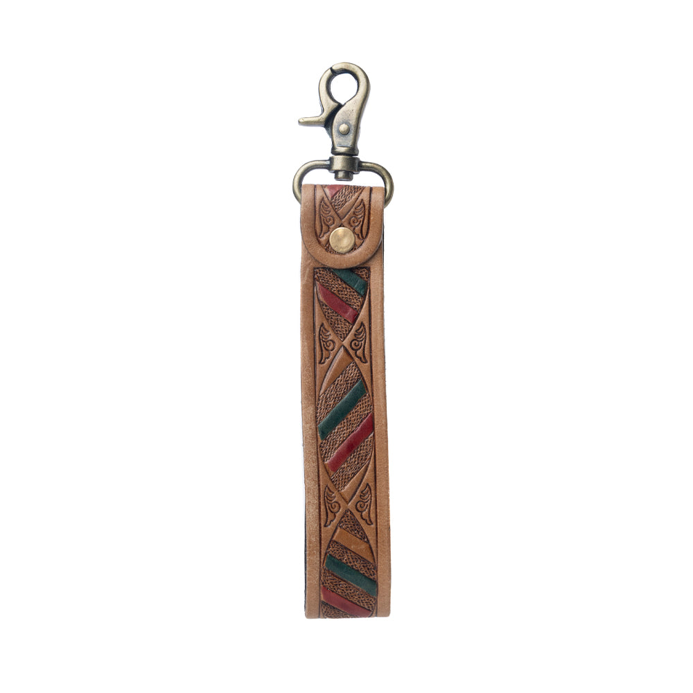 Turquoise Daydreams Key Fob In Dark Brown