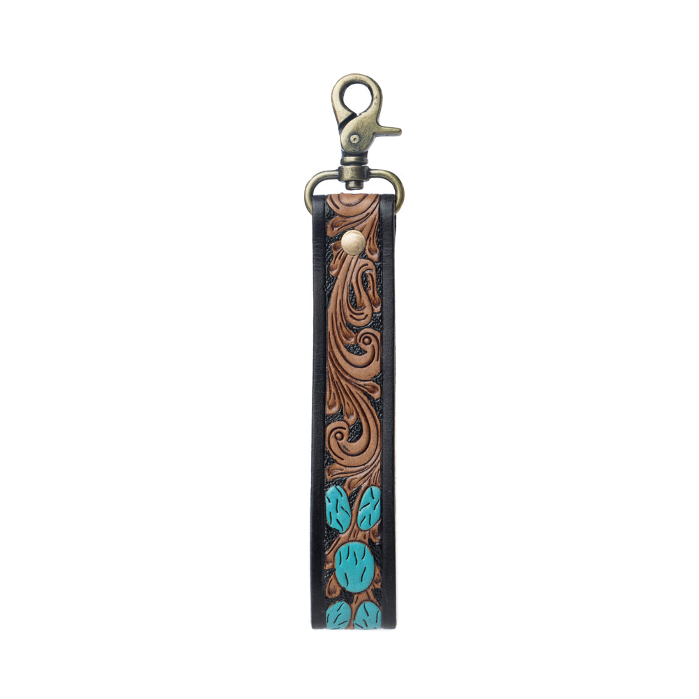 Turquoise Daydreams Key Fob In Black and Brown