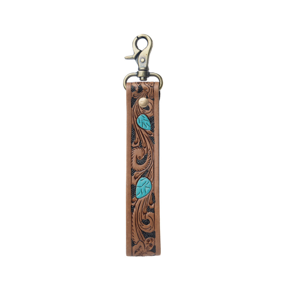 Turquoise Daydreams Key Fob In Blue and Brown