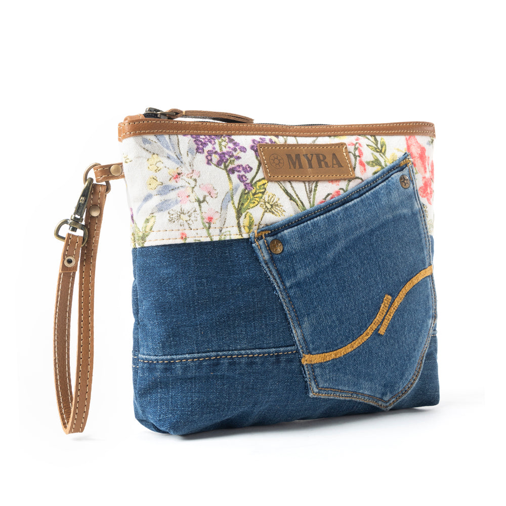 Dahlia Denim Clutch Bag