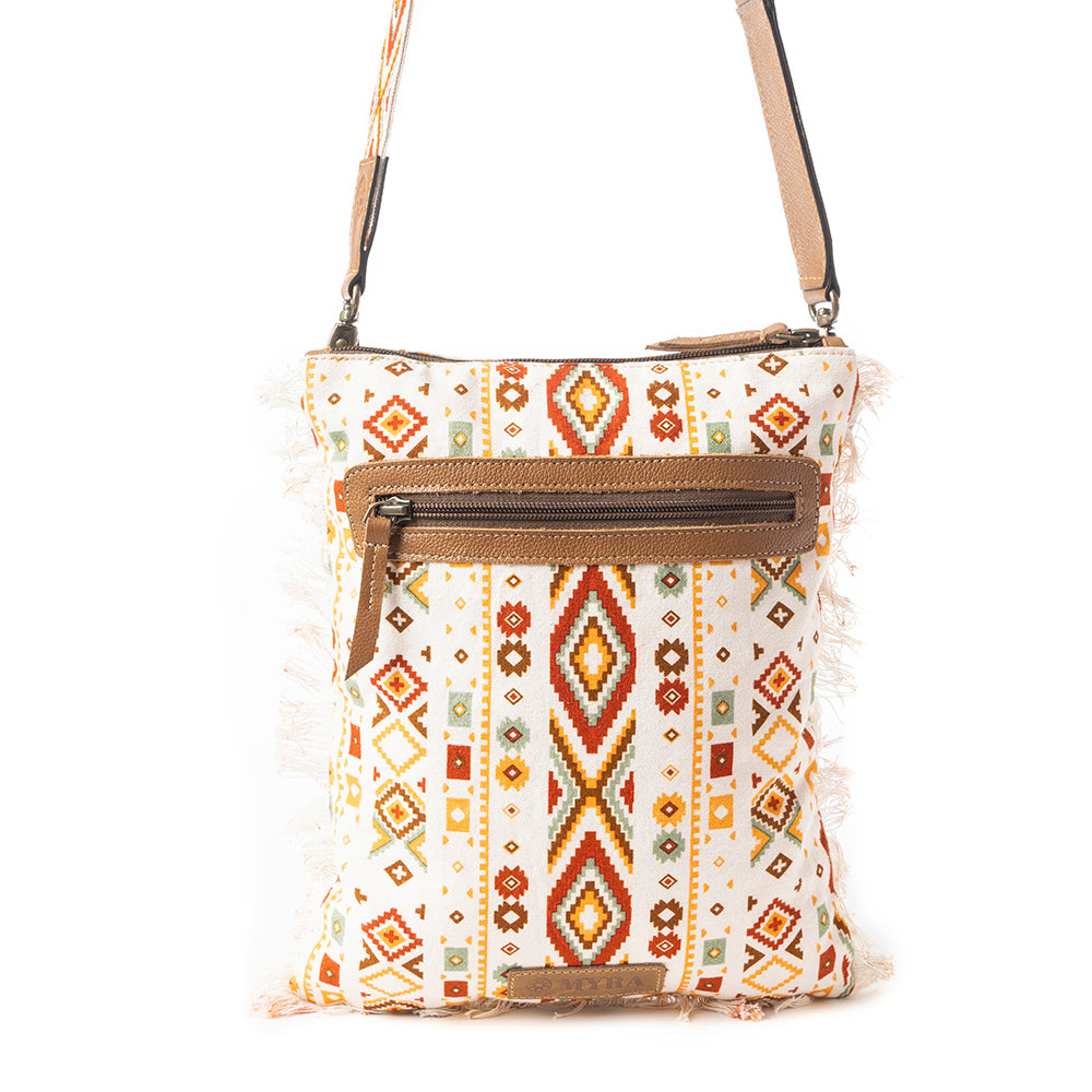 Beautiful Tapestry Crossbody Bag In Off White