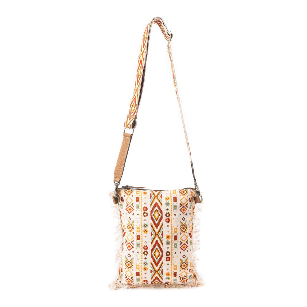 Beautiful Tapestry Crossbody Bag In Off White