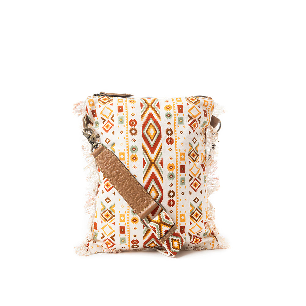 Beautiful Tapestry Crossbody Bag In Off White